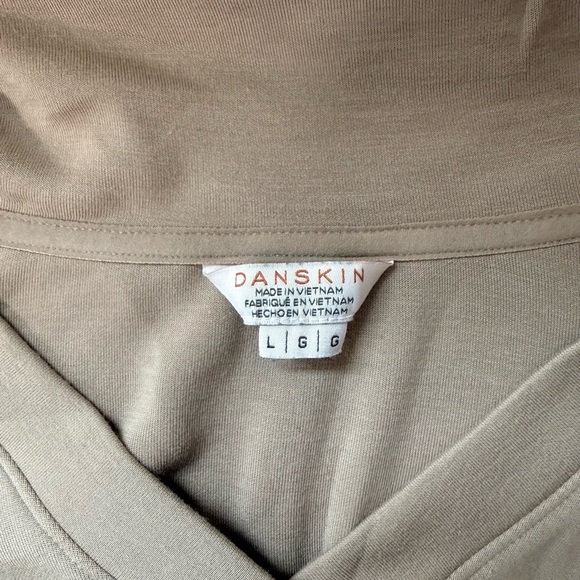 Danskin Mauve Pink Collared Sweatshirt V-neck Pullover Loungewear Large Women’s - Picture 8 of 10